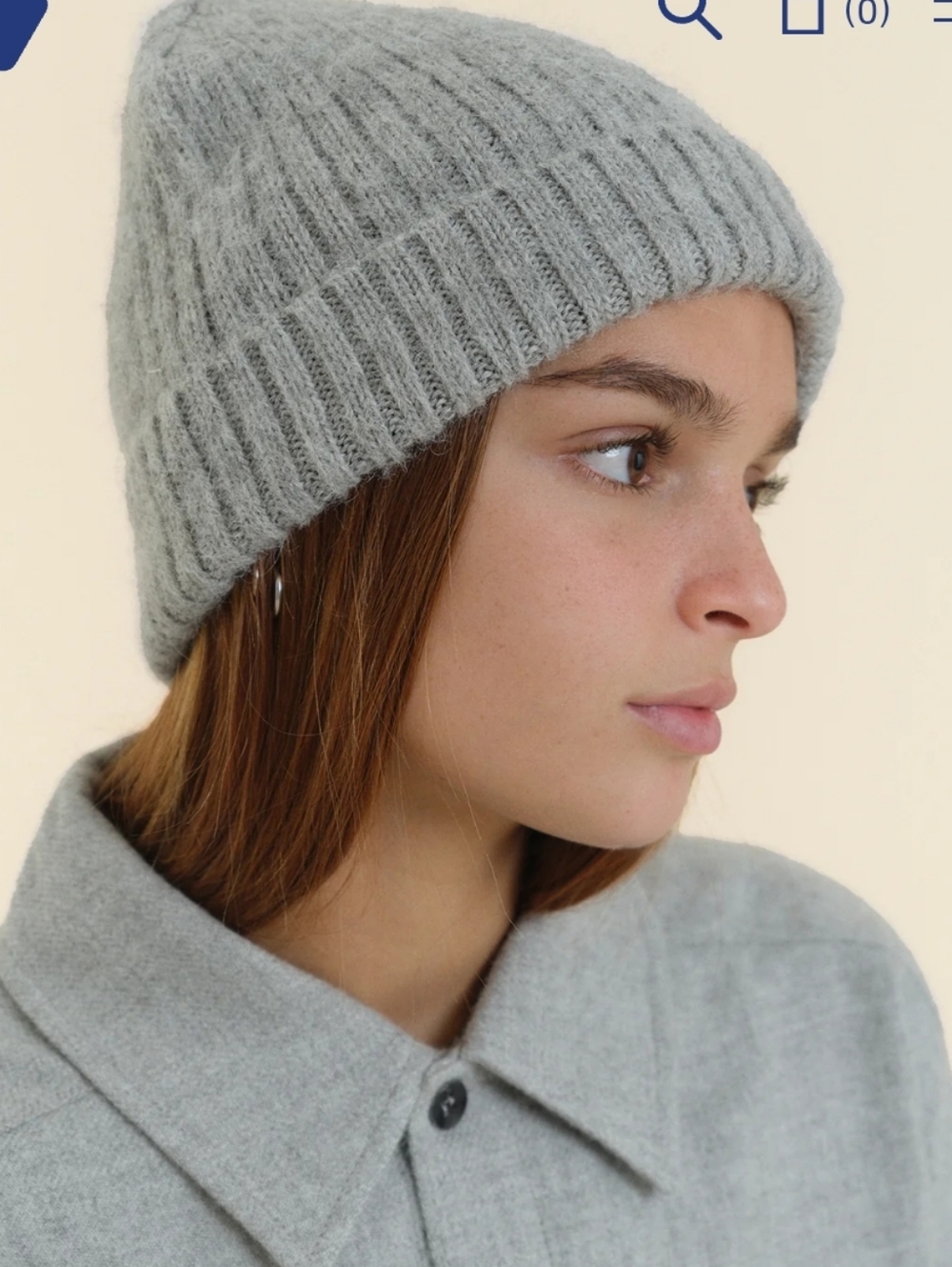 Industry of All Nations Alpaca Wool Beanie 100% Undyed Fibers  Gray Winter Hat